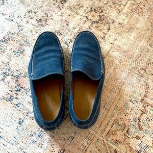 Blue suede John Varvatos summer loafers, size 8